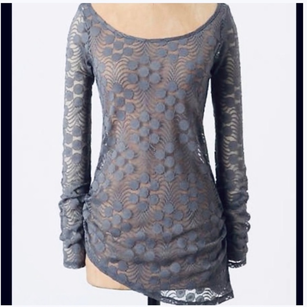 Anthropologie Meadow Rue Lace Long Sleeve Top S